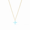 Julie Vos - Necklace - Gumdrop Cross Delicate - Powder Blue - Findlay Rowe Designs