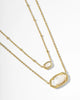 Kendra Scott - Mini Elisa Gold Satellite Short Pendant Necklace in Ivory Mother-of-Pearl - Findlay Rowe Designs