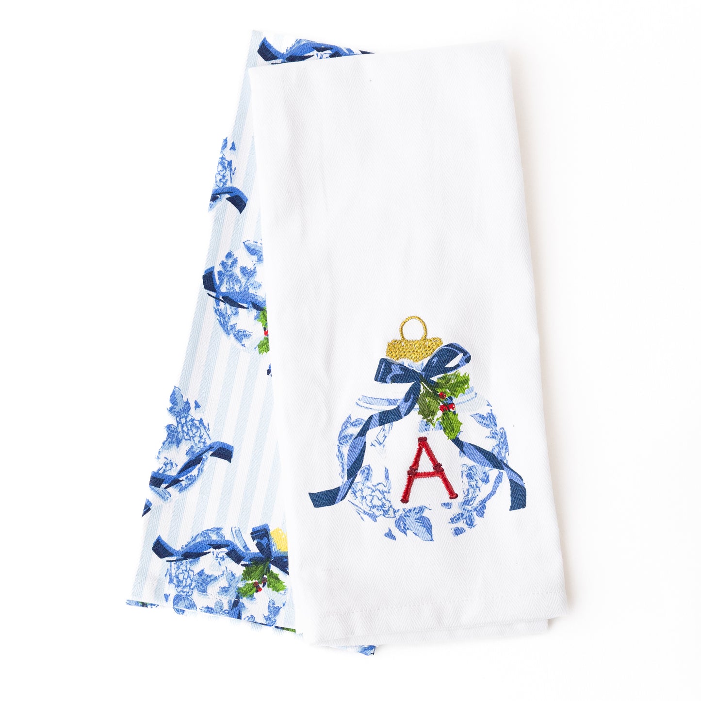 8 Oak Lane - Towel - Holiday Chinoiserie Initial - Set 2 - Findlay Rowe Designs