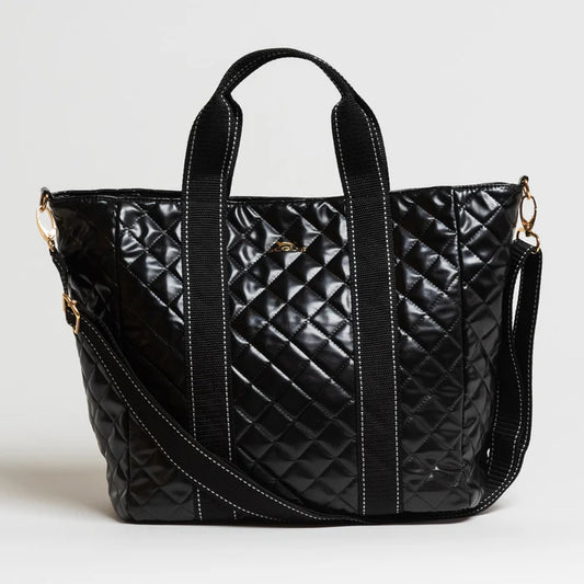 SCOUT - On the Clock Tote - Black Quilted - Findlay Rowe Designs