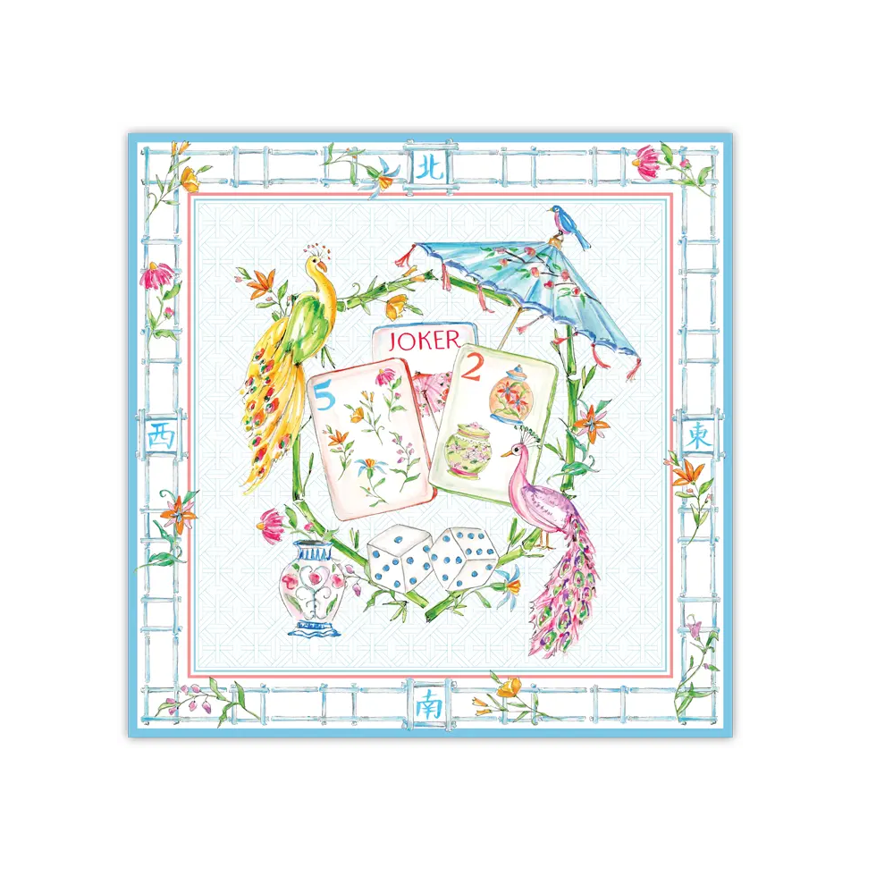 Rosanne Beck - Placemat - Mahjong Peacocks & Umbrellas - Findlay Rowe Designs