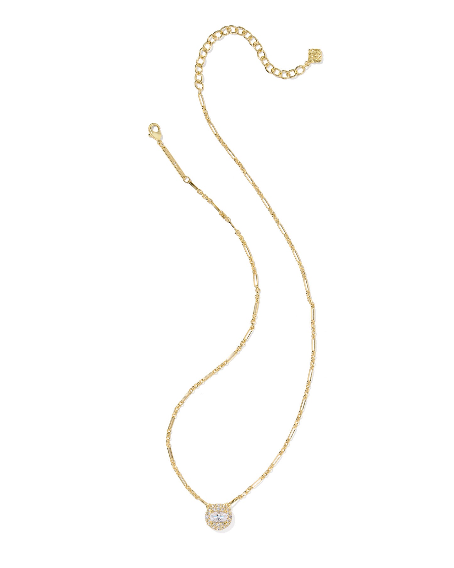 Kendra Scott - Necklace - Bella Short Pendant Necklace Gold White CZ