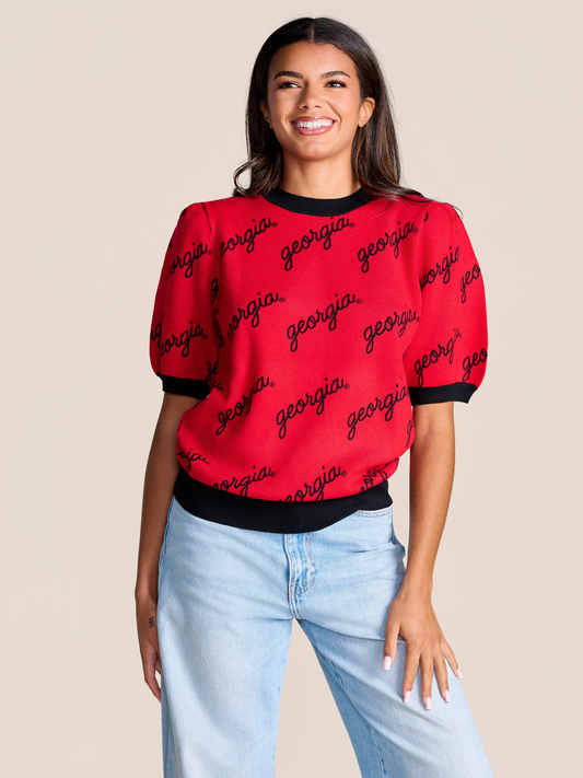 Stewart Simmons - Sweater - Merit Puff Short Sleeve - UGA