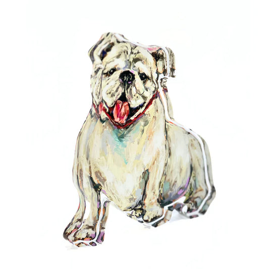 Lauren Dunn - Acrylic Art - White Bulldog - Findlay Rowe Designs