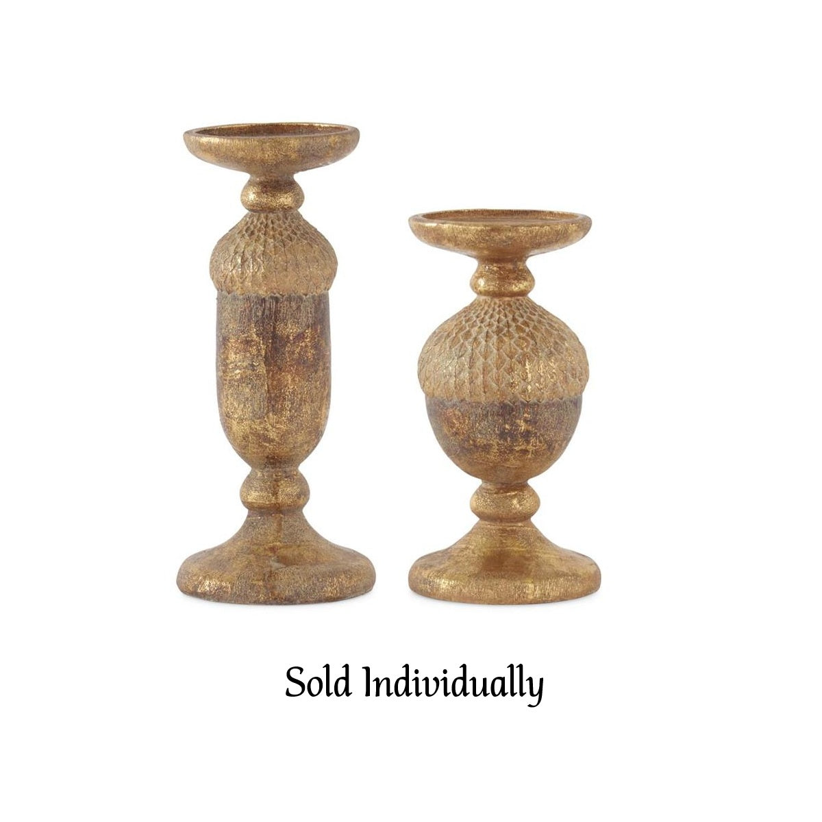 Candleholders - Pillar -  Acorn - Gold & Bronze - Findlay Rowe Designs