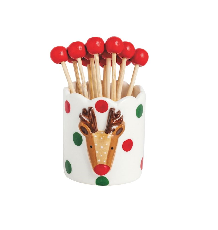 Mud Pie - Christmas Festive Toothpick Holders