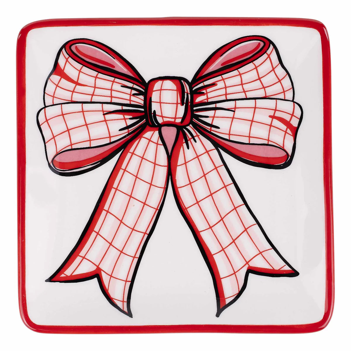 Glory Haus - Trinket Tray - Red and Pink Bow - Findlay Rowe Designs