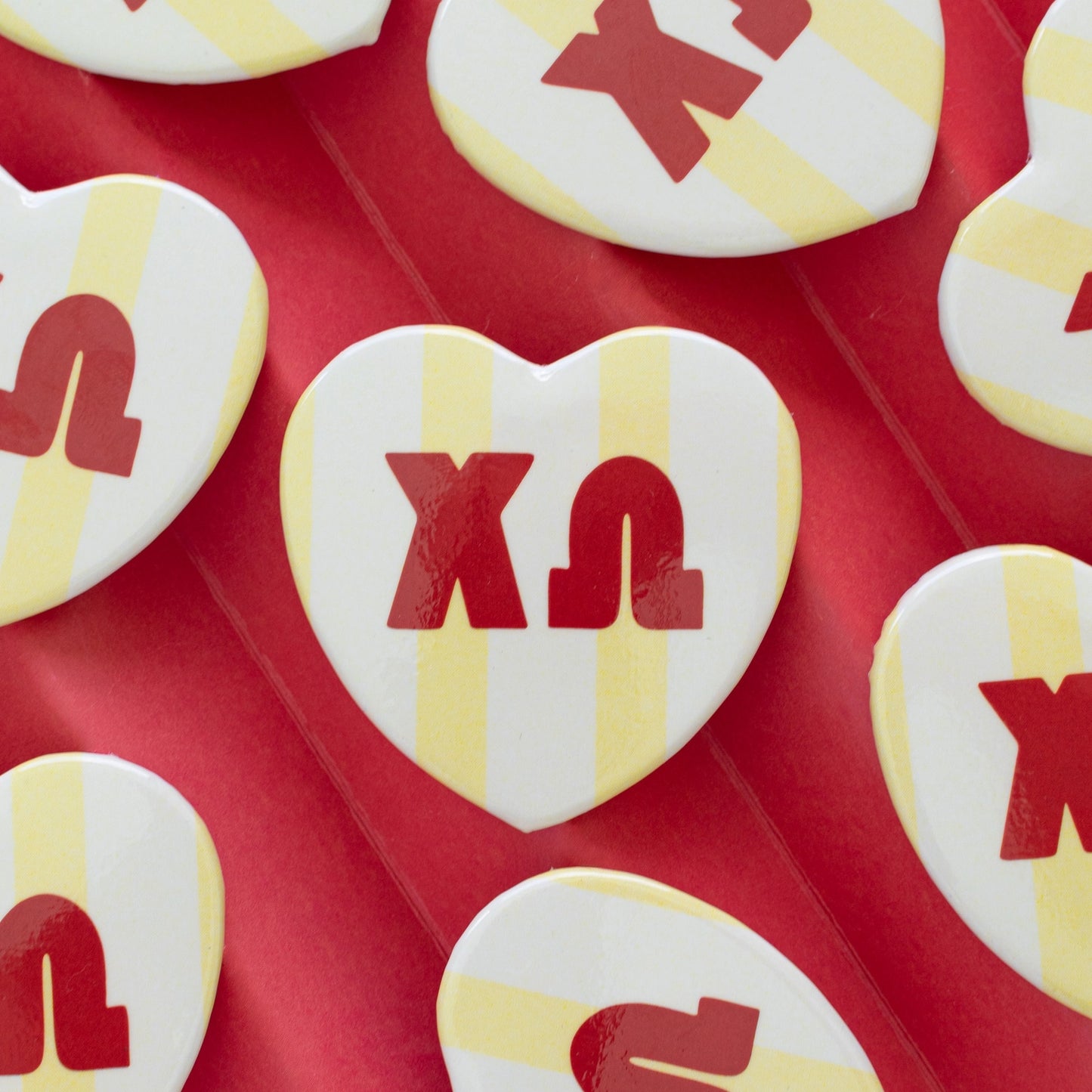 Swag - Button - Sorority - Cabana Stripe Heart