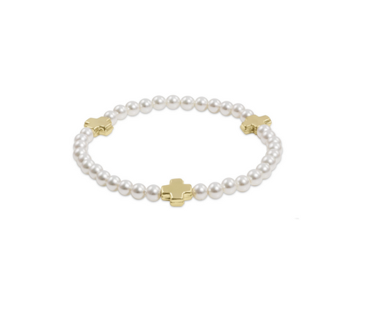 Enewton - Egirl - Signature Cross 4mm Pearl Bracelet - Gold - Findlay Rowe Designs