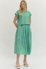Entro - Skirt - Green Sky Blue Stripe - Findlay Rowe Designs