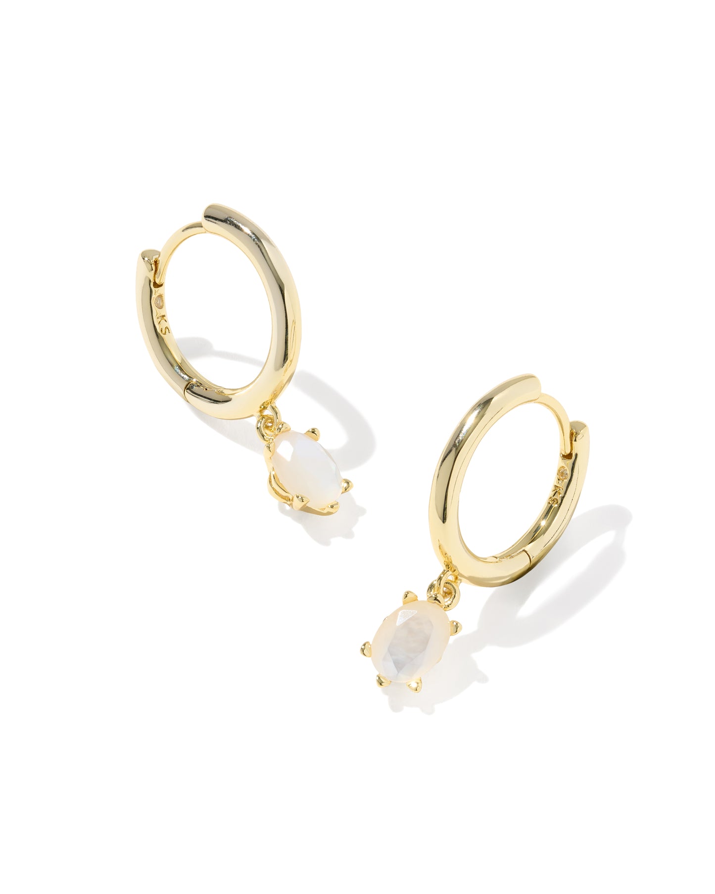 Kendra Scott - Earrings - Cailin Single Stone Huggie - Gold Ivory Mother Of Pearl - Findlay Rowe Designs