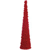 Allstate Floral - Ruffled Velvet Cone Topiary - Red - Findlay Rowe Designs