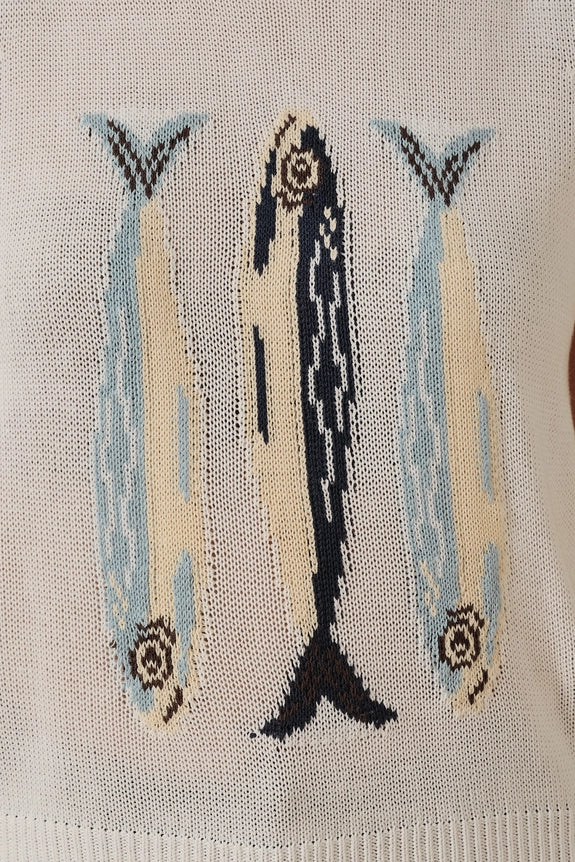 Sunday Edition by Le Lis - Sweater Vest - Fish - Dark Blue Yellow - Findlay Rowe Designs