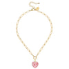 Susan Shaw - Necklace - Audrey Heart - Pink Quartz