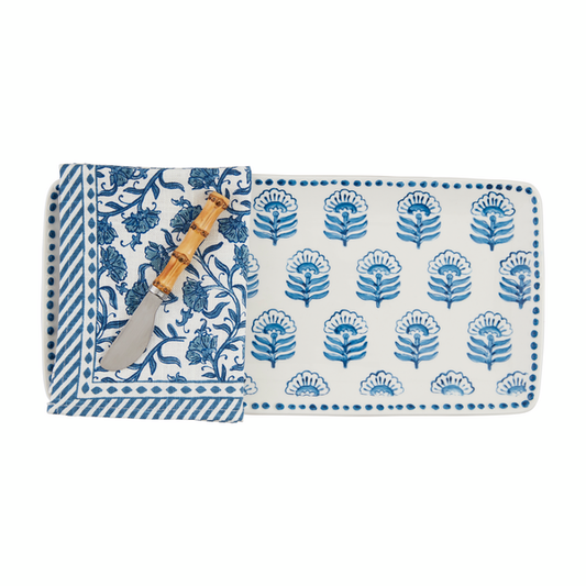 Mud Pie - Tray And Towel Set - Block Print - Findlay Rowe Designs