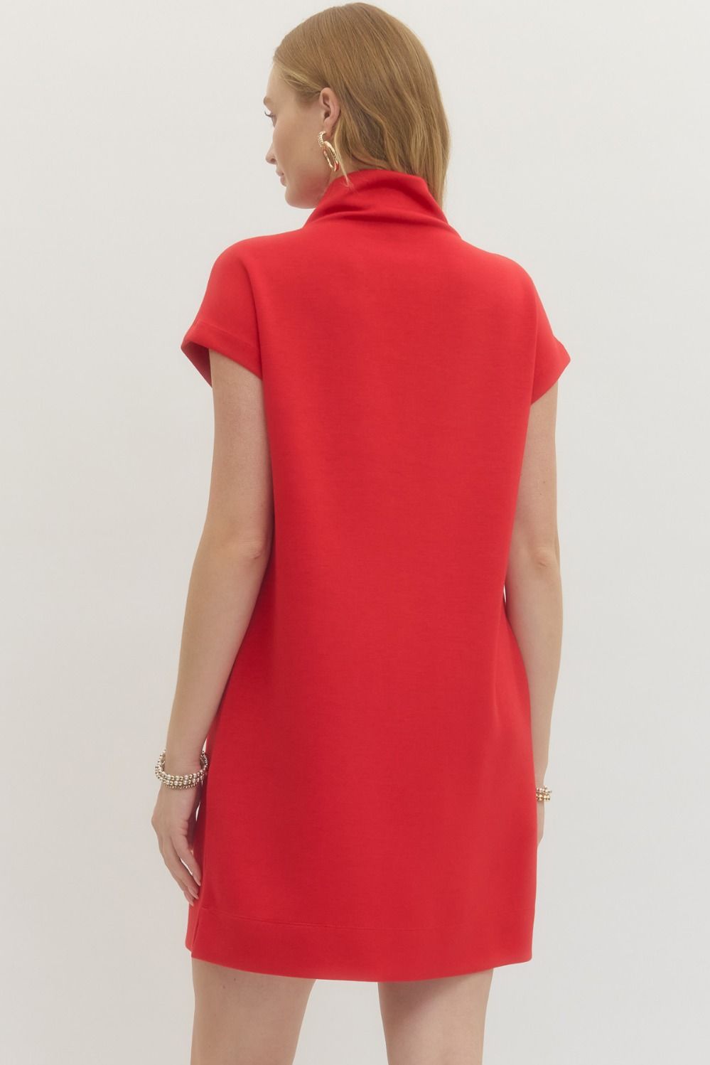 Entro - Dress Mini - Knit Mock Neck - Red - Findlay Rowe Designs
