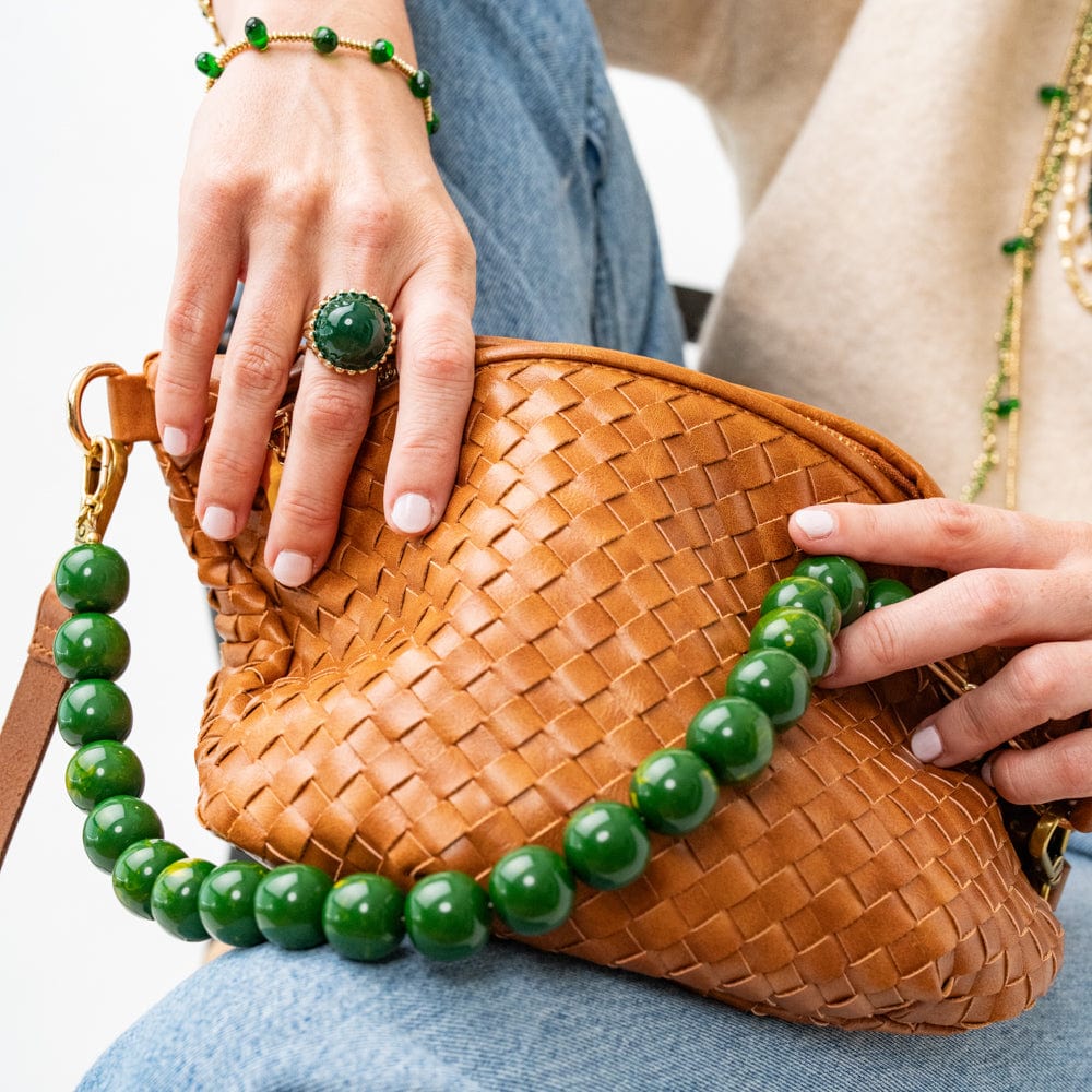 Ink & Alloy - Necklace - Iris Large Resin Bead - Green - Findlay Rowe Designs