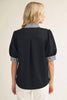 Jodifl - Top - V Neck Stripe Contrast - Black - Findlay Rowe Designs
