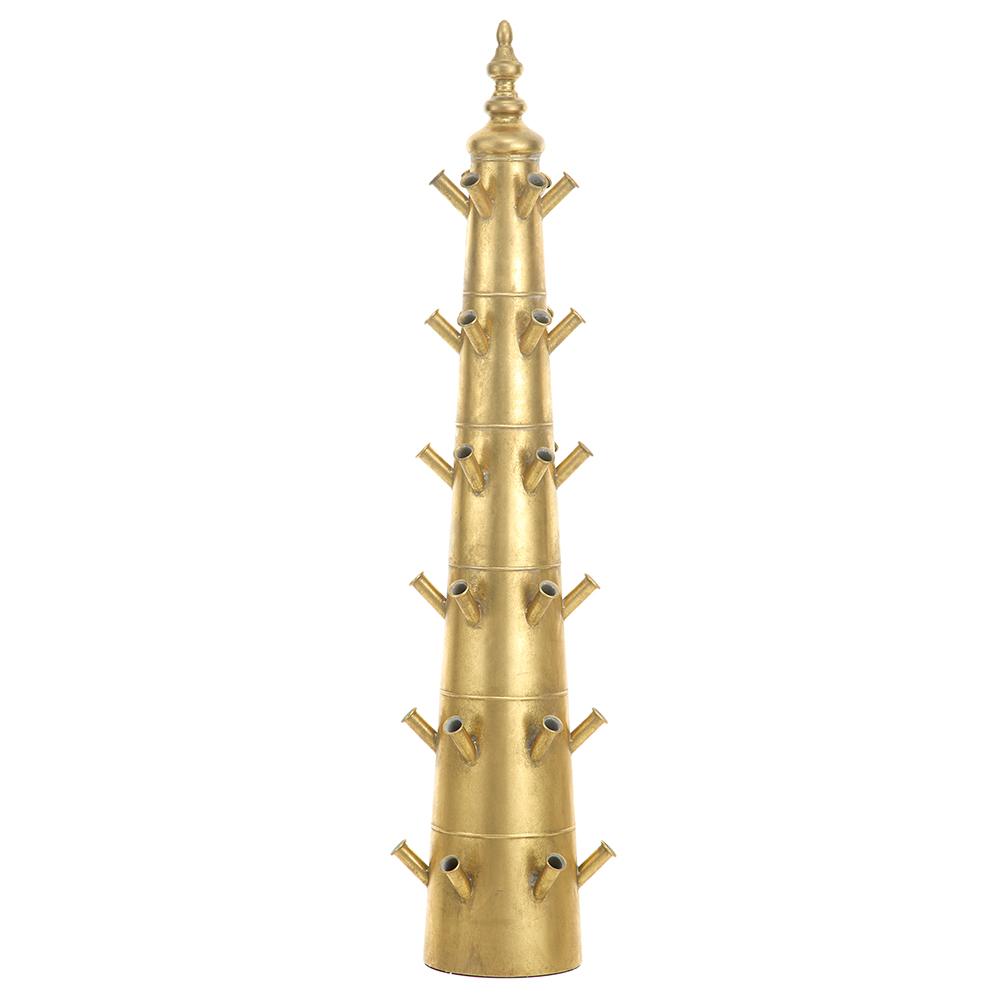 Metal Tulip Planter -  Gold Antique - 54.5in - Findlay Rowe Designs