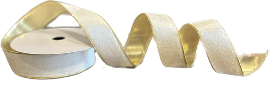 White and Gold 1.5" Ribbon - Findlay Rowe Designs