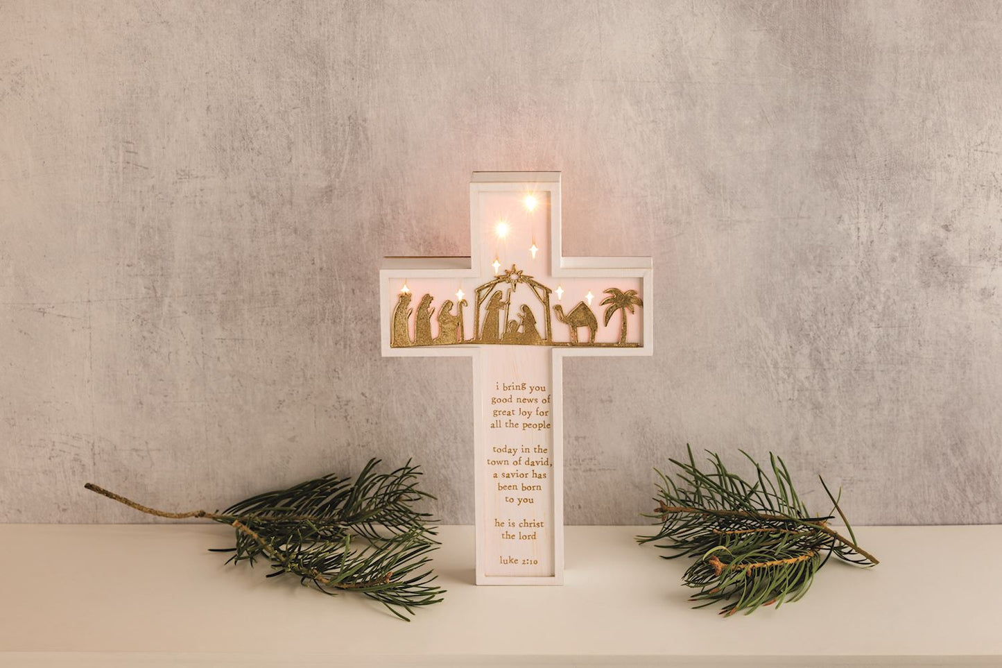 Mud Pie - Light-Up Nativity Cross