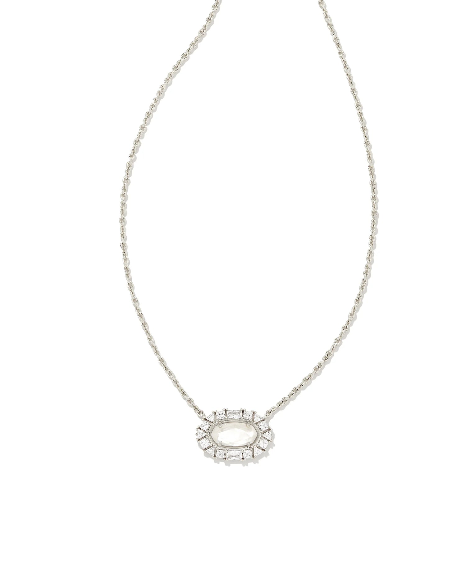 Elisa Silver Pendant Necklace in Red Illusion | Kendra Scott