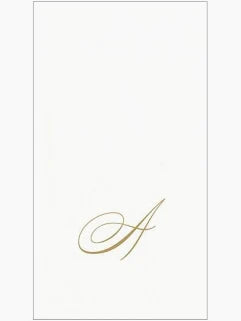 Caspari - Guest Towel Napkin - White Pearl-Paper Linen Napkin - Monogram - Findlay Rowe Designs