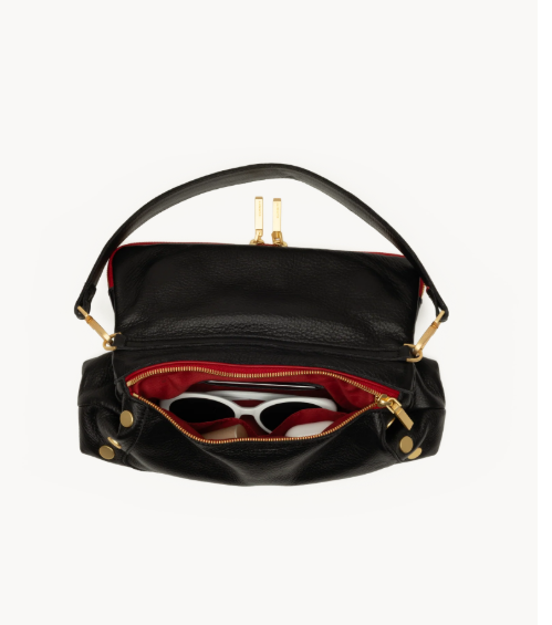 Hammitt - Beverly  Crossbody - Brushed Gold Red Zip - Medium - Black - Findlay Rowe Designs