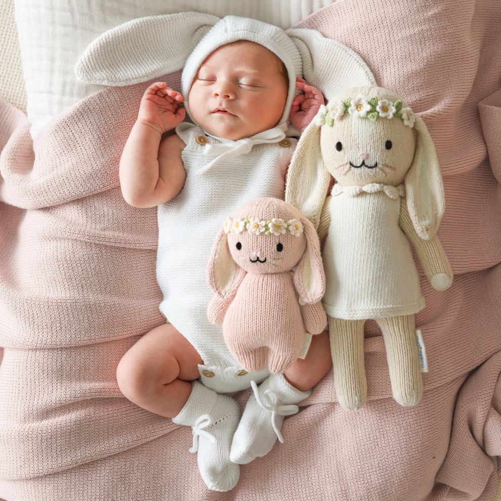 Cuddle+Kind - Baby Bunny - Rose With Ivory Floral - Findlay Rowe Designs