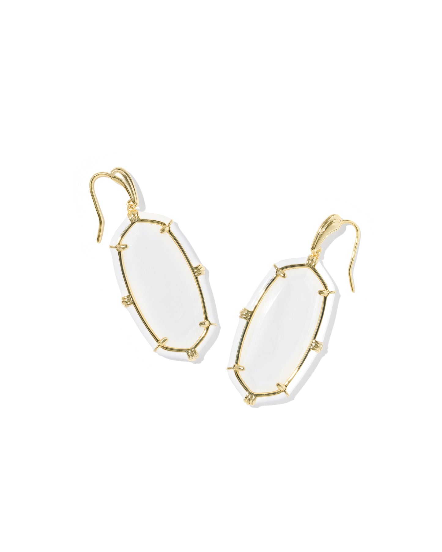 Kendra Scott - Earrings - Elle Enamel Drop Earrings Gold White Mother Of Pearl - Findlay Rowe Designs