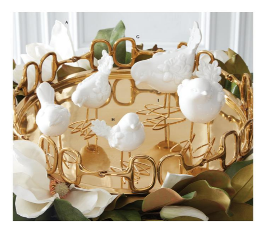 Birds White Porcelain - Gold Legs