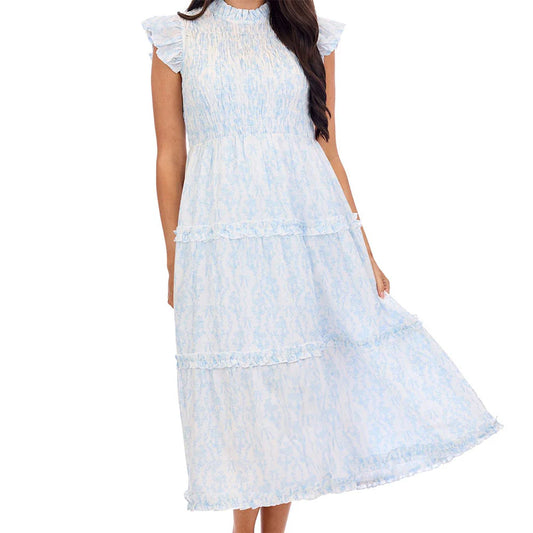 Mud Pie - Dress - Midi Dorian Smocked Ruffle - Findlay Rowe Designs