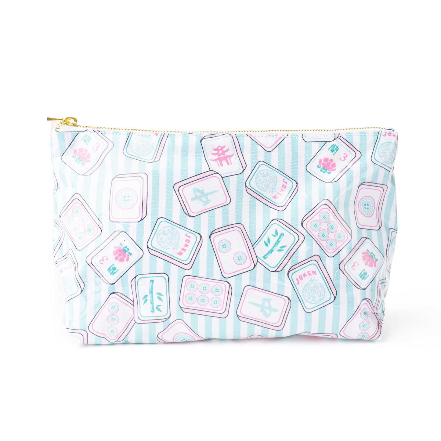 8 Oak Lane - Cosmetic Case - Clear Coated Pouch Mahjong Stripe - Findlay Rowe Designs