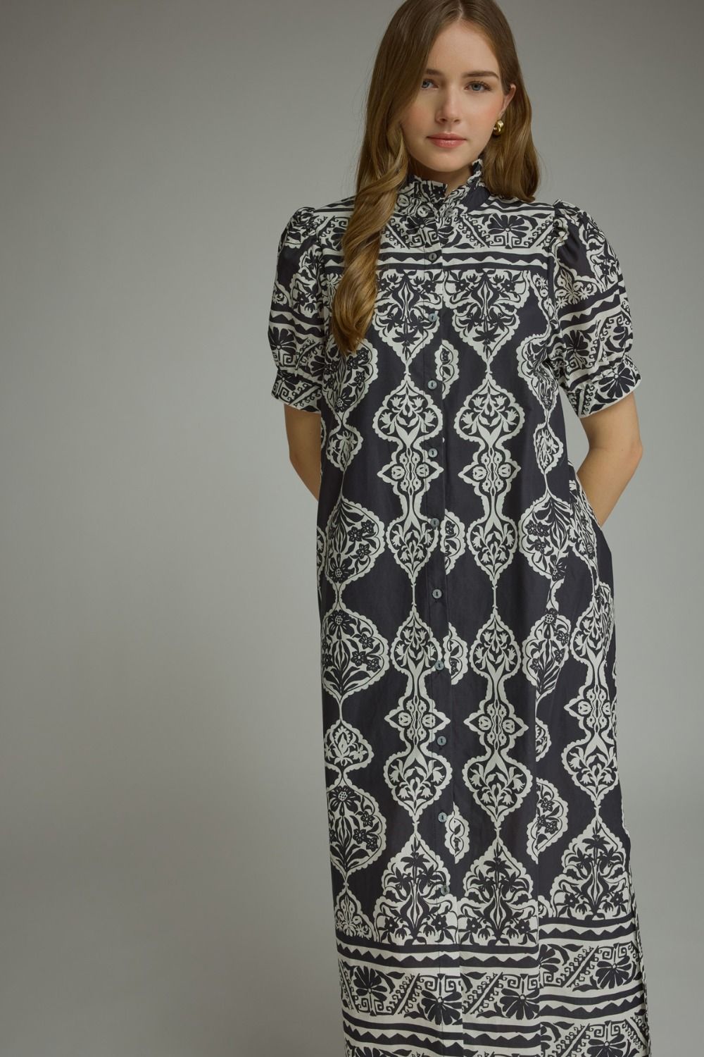 Entro - Dress - Maxi Ornamental - Black - Findlay Rowe Designs
