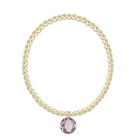 Enewton - Classic Gold 3mm Bracelet - Reflection Charm -February - Findlay Rowe Designs