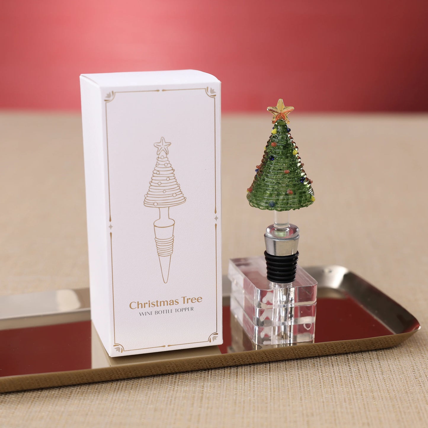 Bottle Stopper - Glass Christmas Tree - Findlay Rowe Designs