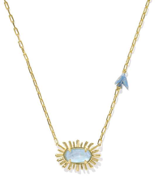 Kendra Scott - Necklace - Elisa Bird Gold Short Pendant Necklace - Sky Blue Mother of Pearl - Findlay Rowe Designs