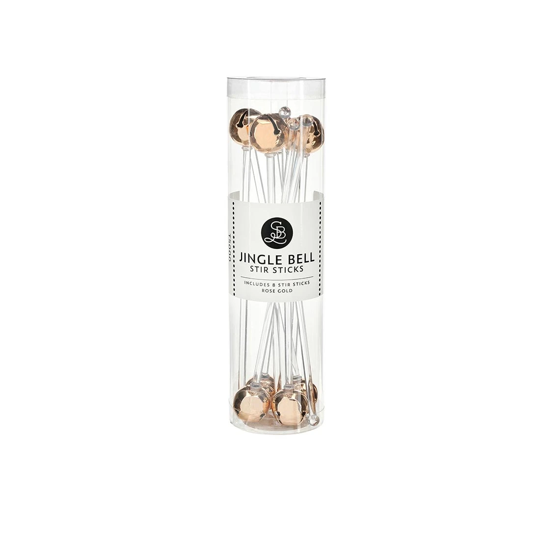 Stir Sticks - Jingle Bell - Rose Gold - Set of 8 - Findlay Rowe Designs