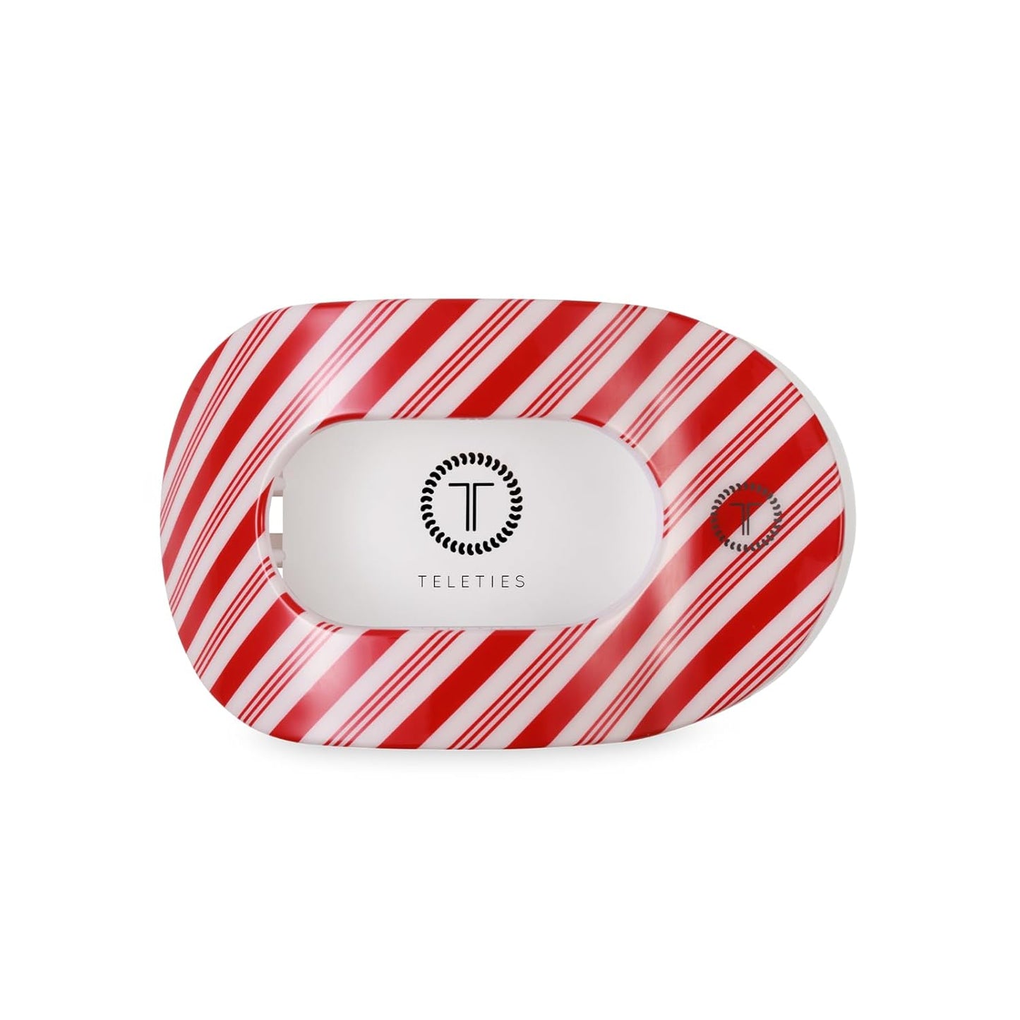 Teleties - Flat Round Clip - Candy Cane Crush - Large