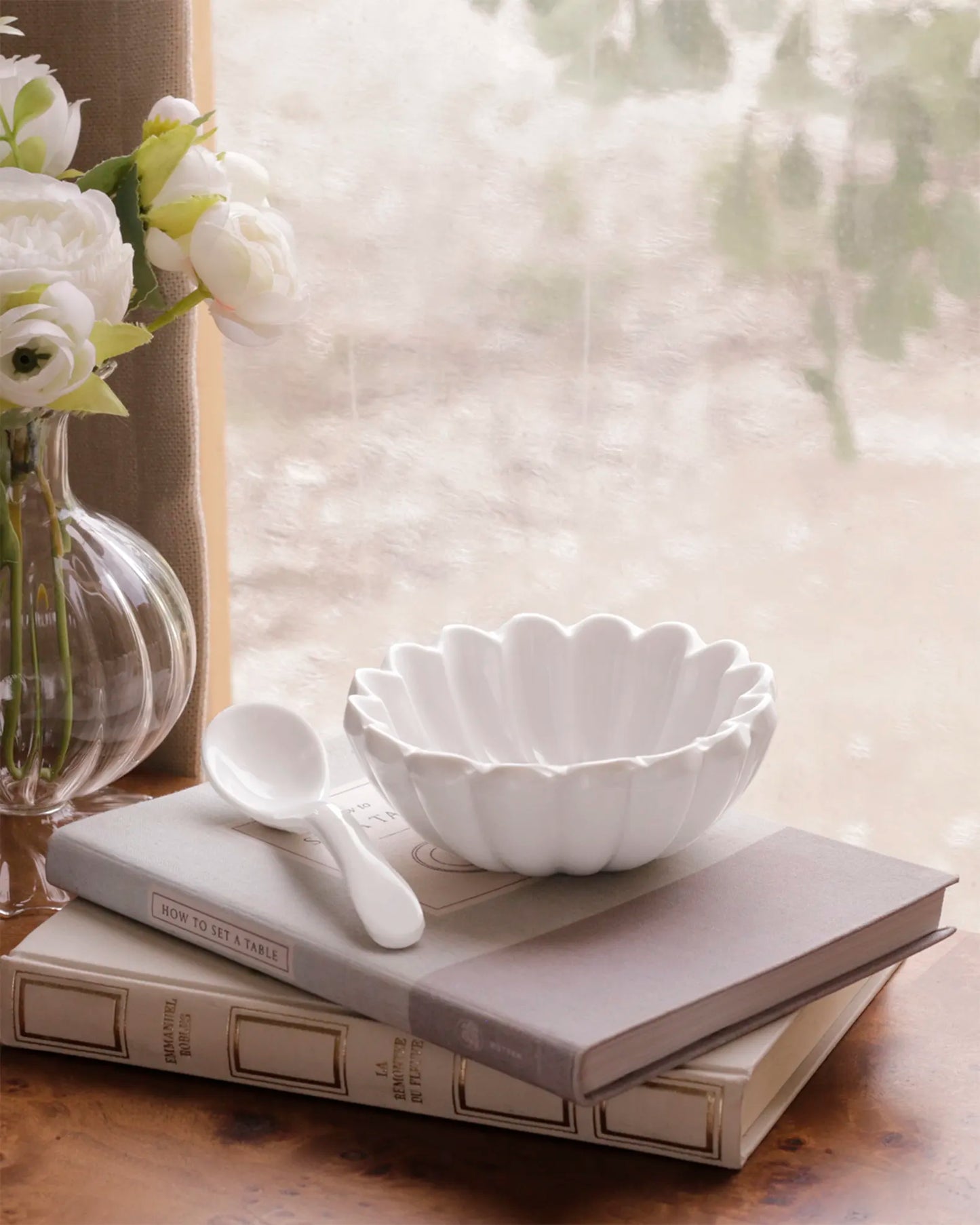 Beatriz Ball - Vida Vienna Bowl with Spoon - White - Findlay Rowe Designs