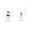 Mud Pie - Stemless Wine Glass - Jeweled Golf - Findlay Rowe Designs