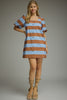 Entro - Dress - Mini Striped - Blue Brown - Findlay Rowe Designs