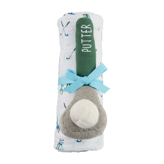 Mud Pie - Baby - Swaddle Rattle Set - Golf - Findlay Rowe Designs