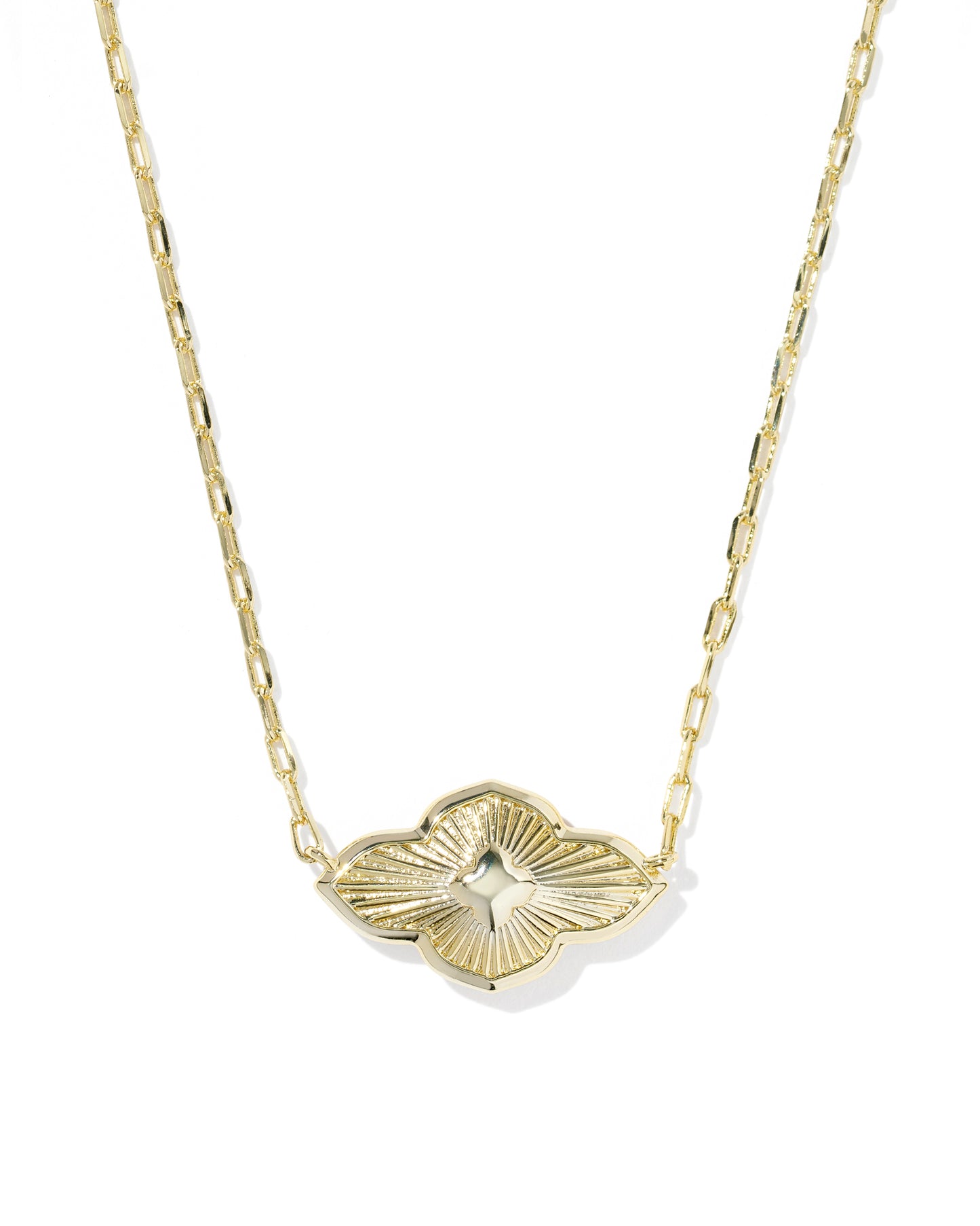Kendra Scott - Necklace - Abbie Medallion Gold Short Pendant - Abalone Sea Green Mix - Findlay Rowe Designs