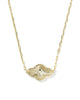 Kendra Scott - Necklace - Abbie Medallion Gold Short Pendant - Abalone Sea Green Mix - Findlay Rowe Designs