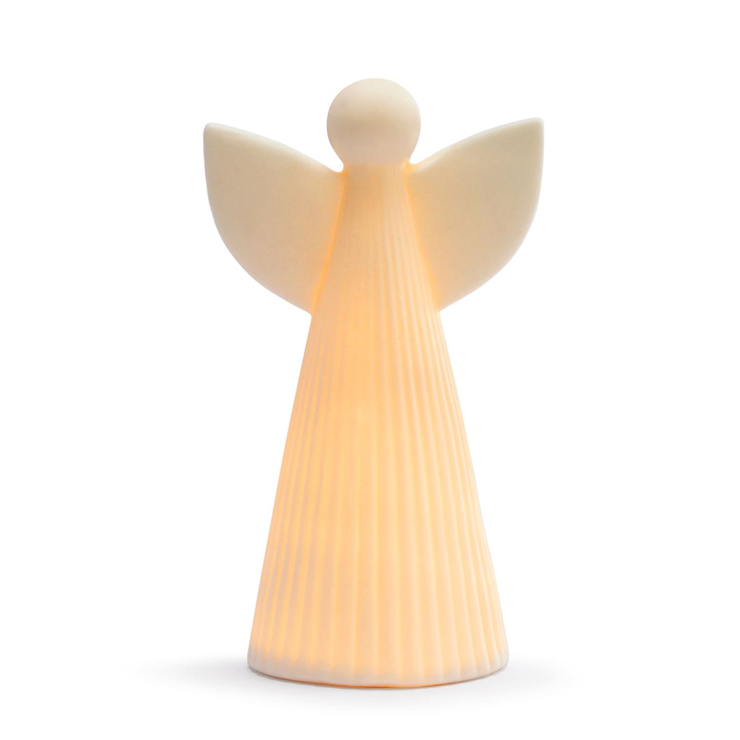 White LED Ceramic Large Angel Figure - 4x7"