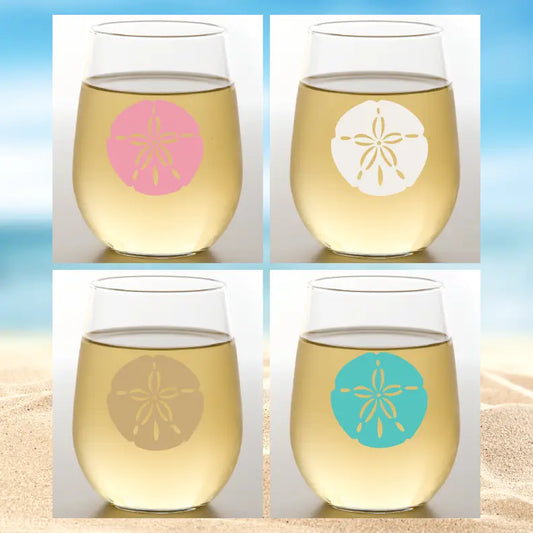 Wine-Oh -Sand Dollars Shatterproof Wine Glasses