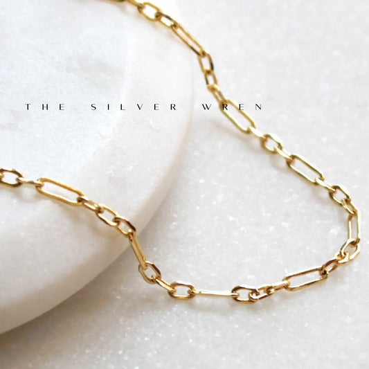 The Silver Wren - Necklace - Quinn Dainty Gold Chain 16in - Findlay Rowe Designs