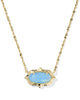 Kendra Scott - Necklace - Elisa Scallop Frame Gold Short Pendant - Sky Blue Iridescent Abalone - Findlay Rowe Designs