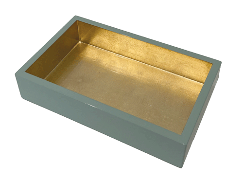 Caspari- Celadon Gold Lacquer Guest Towel Holder - Findlay Rowe Designs